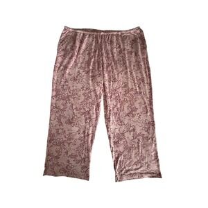 Cuddl Duds Pink Paisley Pajama Pants 2X Lounge Sleepwear A368275
